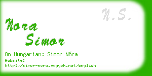 nora simor business card