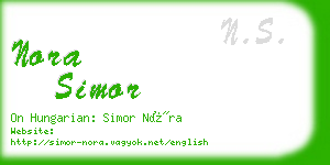 nora simor business card